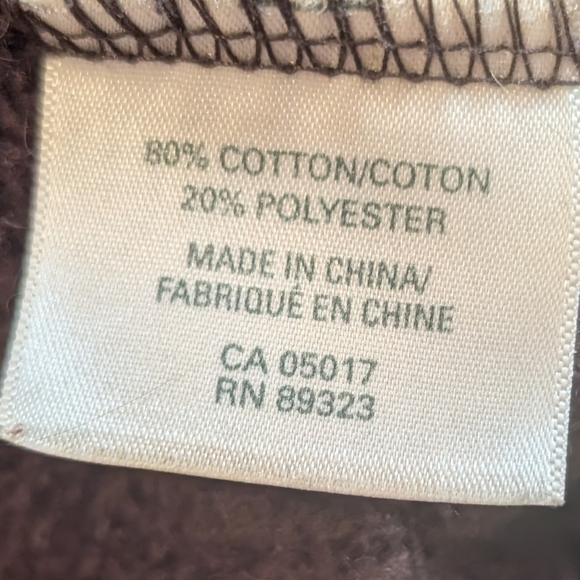 Roots Brown Fleece Jacket Medium Full Zip with Zip Pockets White Stripes - Picture 7 of 7